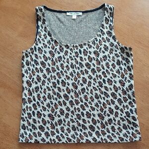 St. John - Leopard Print WS  Scoopneck Tank Top 🤎🖤